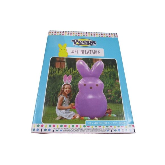 Purple Easter Bunny Inflatable Peep New In Box 4ft Tall Solid Pastel Color - Picture 4 of 12